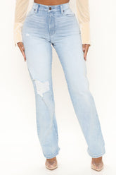 Palo Alto Relaxed Fit Straight Leg Jeans - Light Blue Wash Ins Street